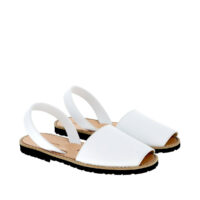 Sandales en cuir talon plat AVARCA CUIR BLANCO - Minorquines