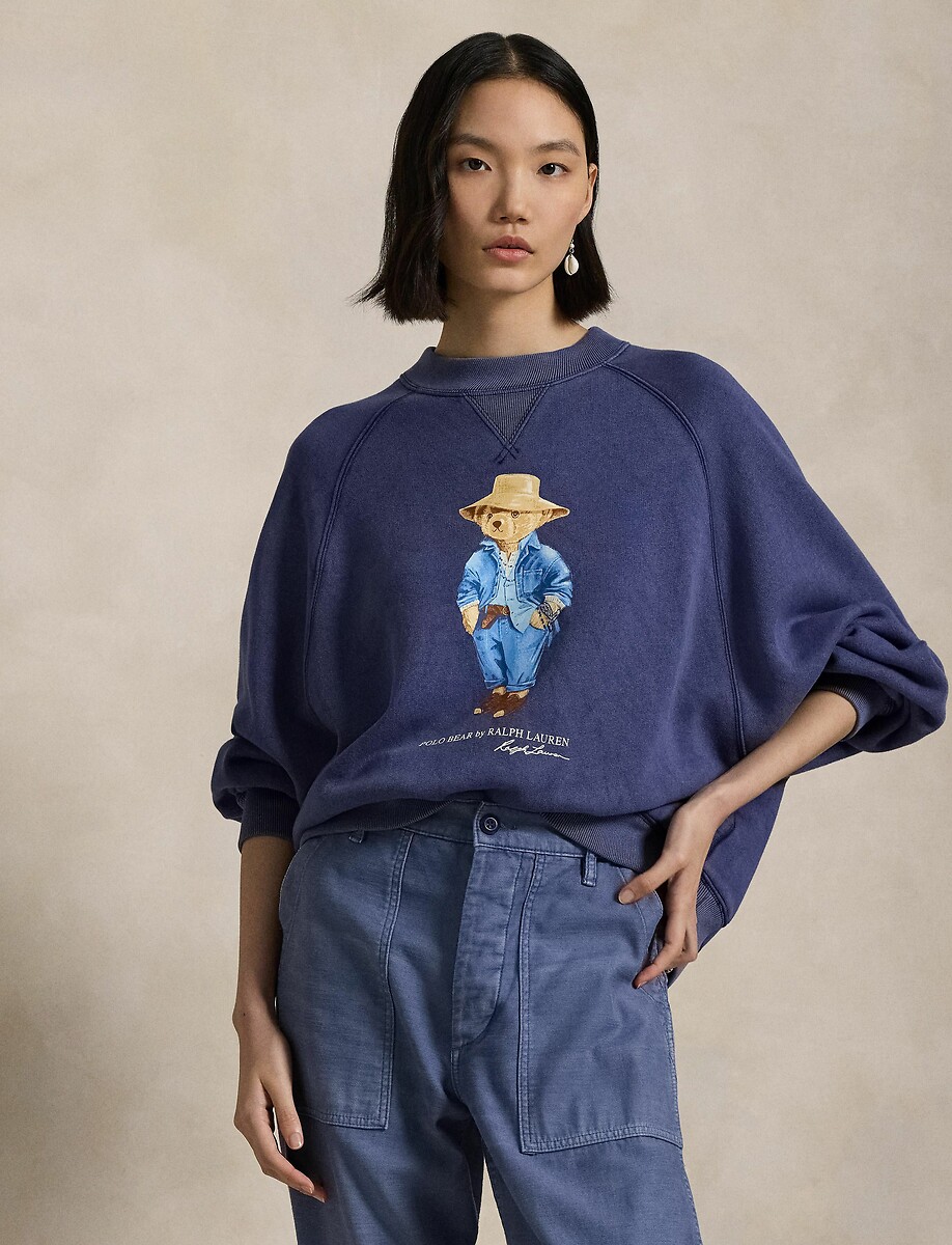 Sweat oversize col rond manches longues ourson - Polo Ralph Lauren