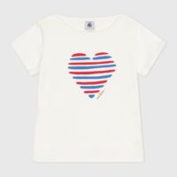 T-shirt manches courtes motif cœur coton - Petit Bateau