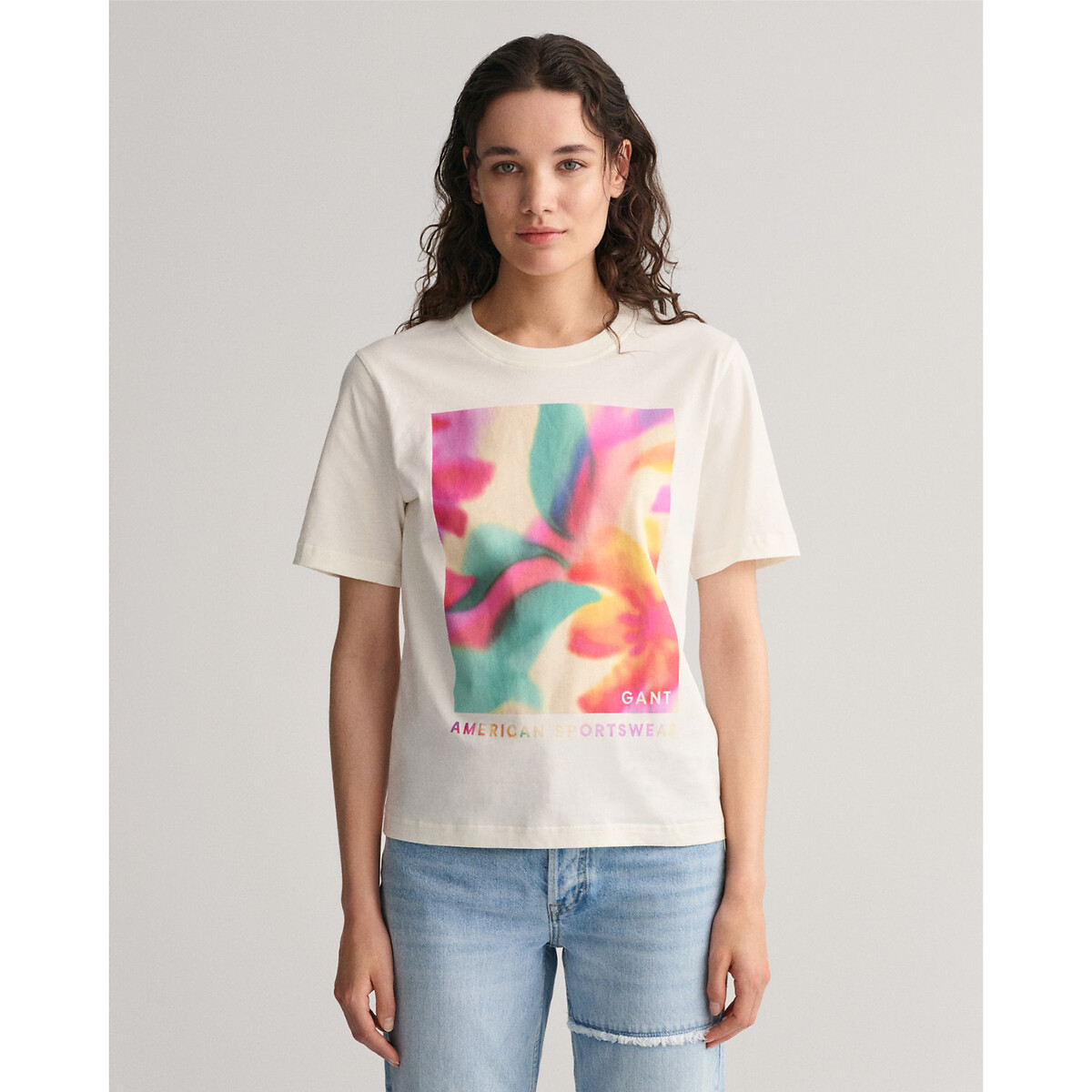Tee-shirt col rond manches courtes motif devant - Gant
