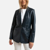 Veste de tailleur droite en cuir MEG - Oakwood