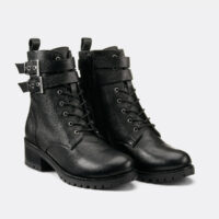 Boots à lacets davina cuir grainé - Cosmoparis