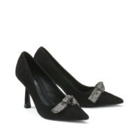Escarpins bijou en cuir jiney talon aiguille - Maison Minelli