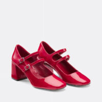 Babies à talons blanche cuir verni - Cosmoparis