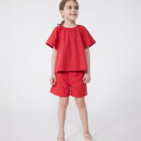 Blouse enfant en coton manches courtes à motif fleurie-PetitBateau