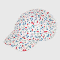 Casquette enfant fille en toile imprimé fleurs-PetitBateau