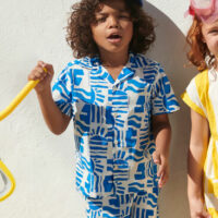 Chemise enfant en coton manches courtes imprimée-PetitBateau