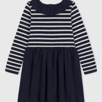 Robe manches longues bimatière enfant fille-PetitBateau
