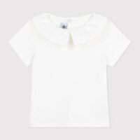 Teeshirt enfant en coton manches courtes à col uni-PetitBateau