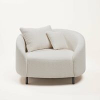Fauteuil Julika Écru bouclé - ECRU-Madura