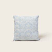 Housse De Coussin Kamarie Blanc et ciel - BLEU-Madura