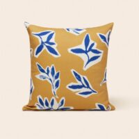 Housse De Coussin Mathyas Ocre et bleu - JAUNE-Madura