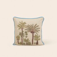 Housse De Coussin Oasia Naturel et vert - NATUREL-Madura