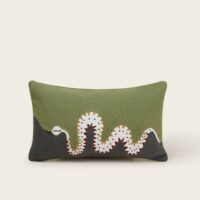 Housse De Coussin Teoti Vert et python doré - VERT-Madura