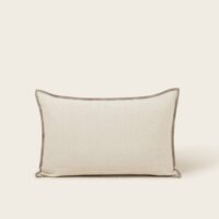 Housse De Coussin Toinon Naturel et bourdon taupe - NATUREL-Madura