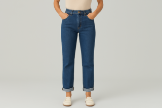 jean femme revers cuffed