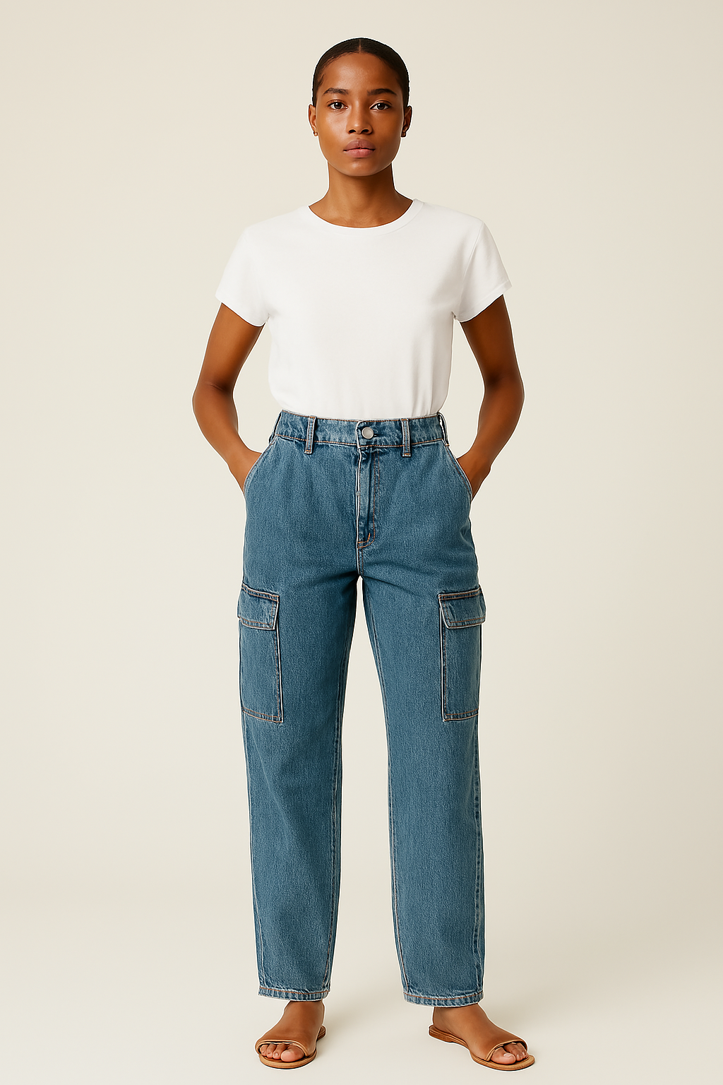 nouveau jean cargo femme