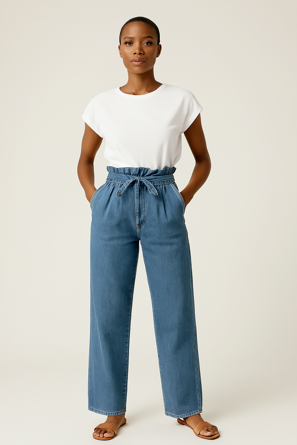 nouveau jean paperbag femme