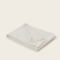 Plaid Haiden Ecru et glacier - GRIS-Madura