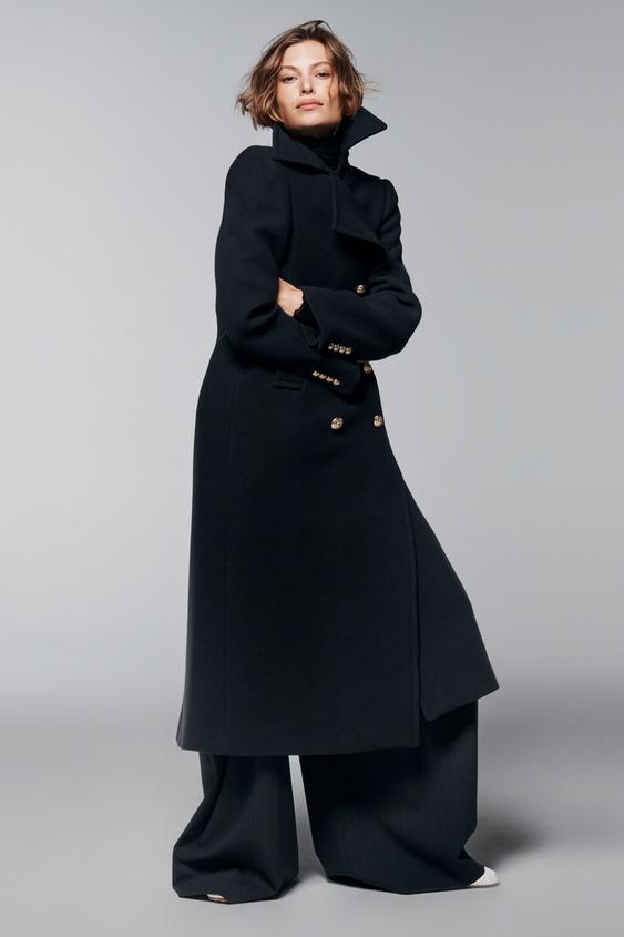 MANTEAU LONG MÉLANGE LAINE ZW COLLECTION – Zara
