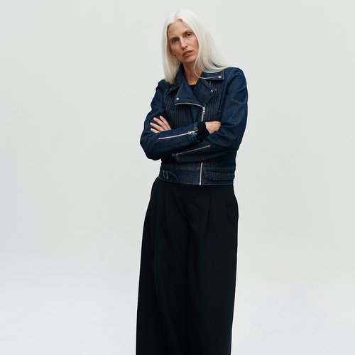 Blouson court en denim, esprit motard – La redoute collection x dawei