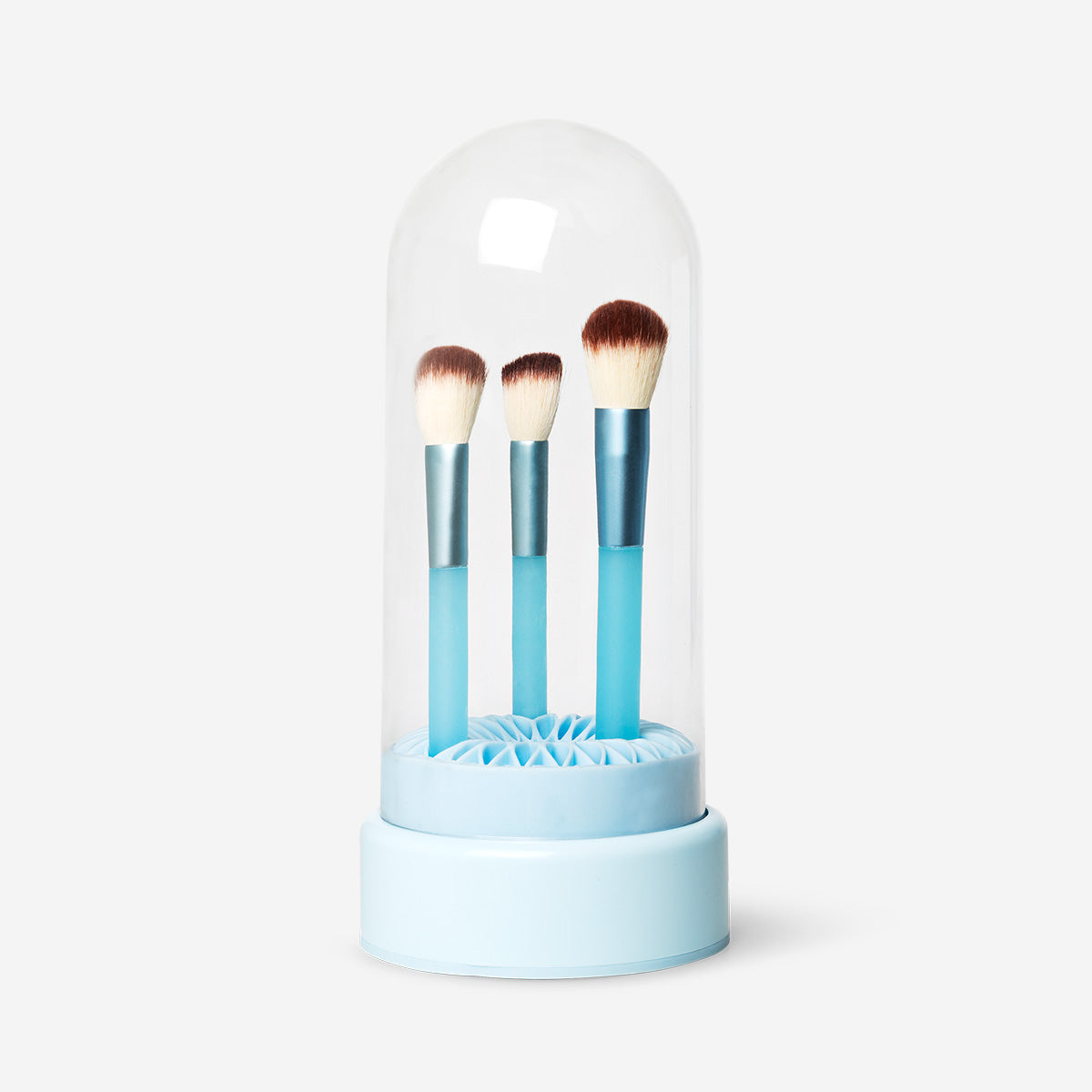 Organiseur et nettoyeur bleu pour pinceaux de maquillage