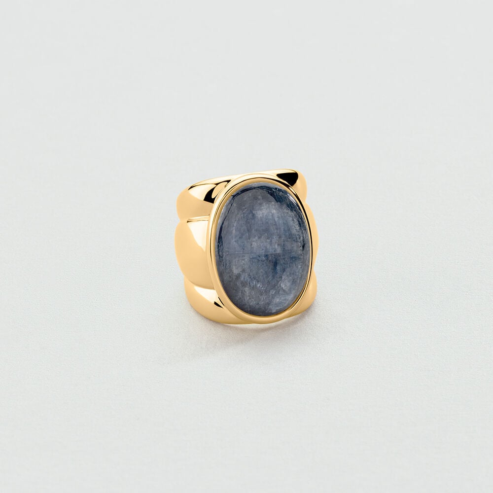 Bague large LA RIVIERA Bleu / Doré – Agatha