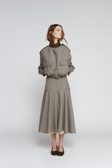 JUPE BIMATIÈRE À CARREAUX ZW COLLECTION – Zara