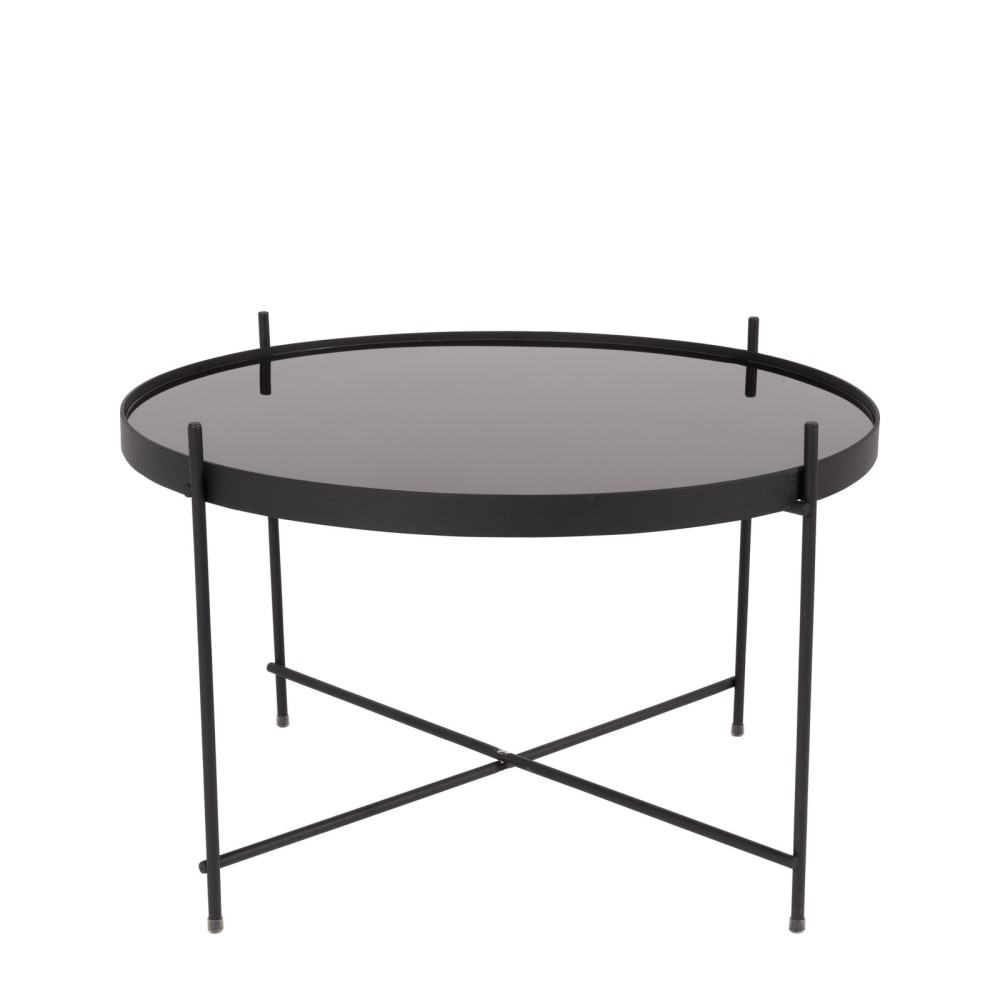 Table basse en verre trempé et acier noir – Zuiver
