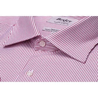 Chemise homme à rayures bordeaux en twill – DINO